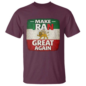 Make Iran Great Again T Shirt MIGA Vintage Persian Lion Flag TS11 Maroon Print Your Wear