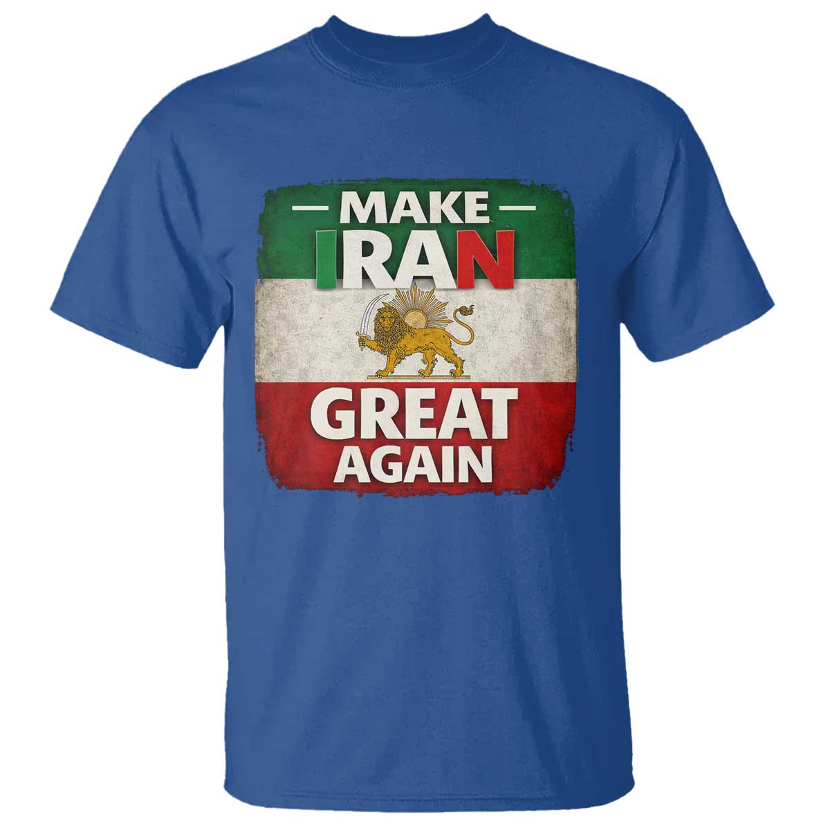 Make Iran Great Again T Shirt MIGA Vintage Persian Lion Flag TS11 Royal Blue Print Your Wear
