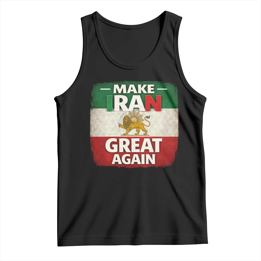 Make Iran Great Again Tank Top MIGA Vintage Persian Lion Flag TS11 Black Print Your Wear