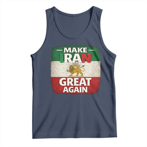 Make Iran Great Again Tank Top MIGA Vintage Persian Lion Flag TS11 Navy Print Your Wear