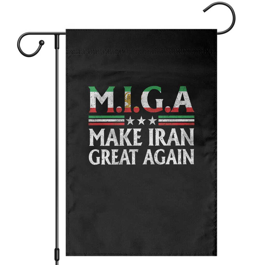 Make Iran Great Again Garden Flag MIGA Emblem Of Iran Persian Lion Flag TS11 Black Print Your Wear