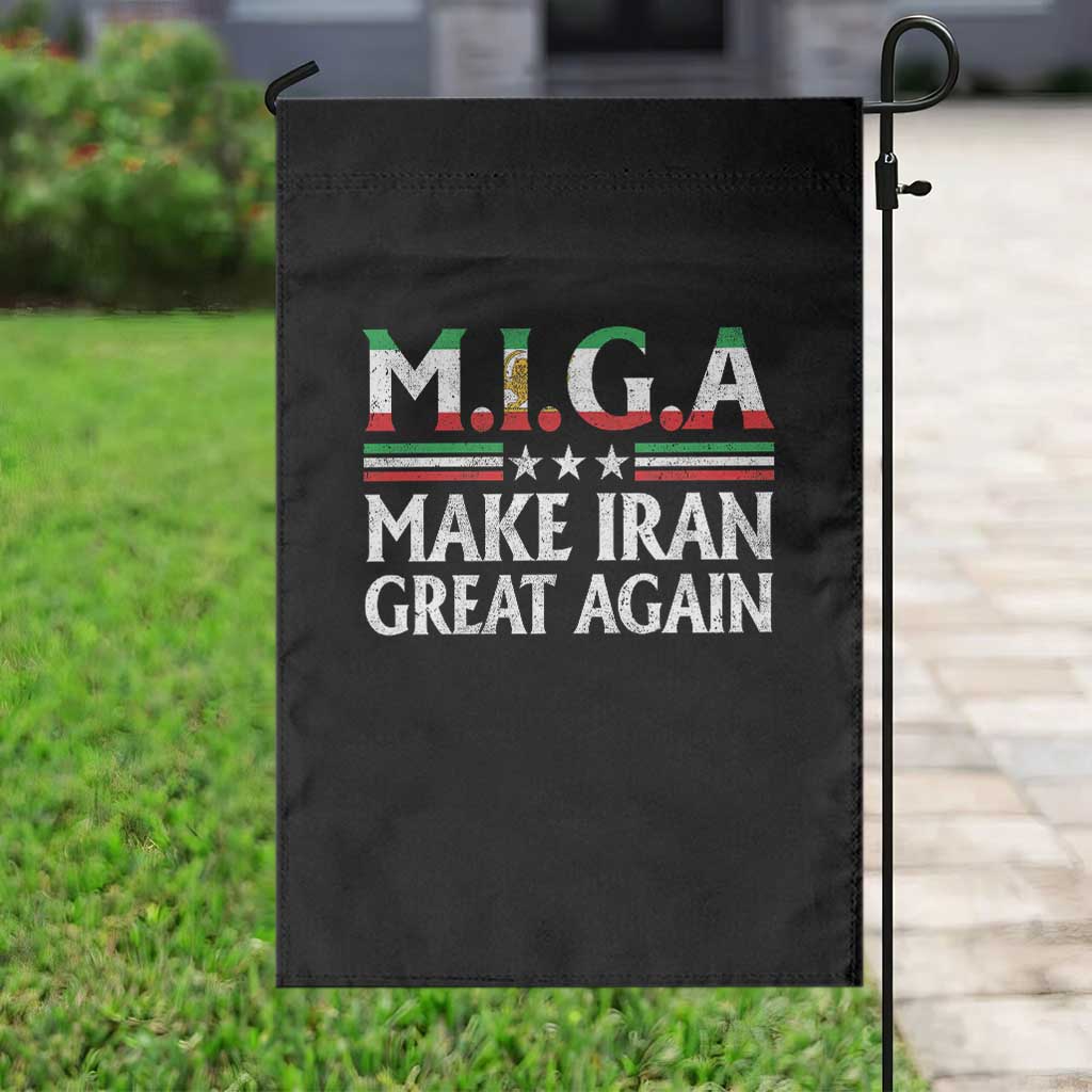 Make Iran Great Again Garden Flag MIGA Emblem Of Iran Persian Lion Flag TS11 Print Your Wear