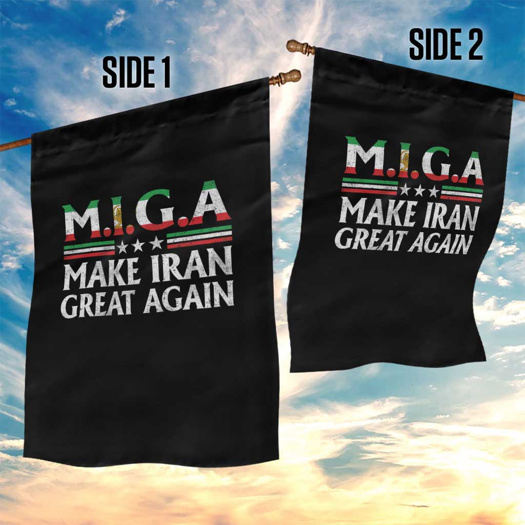 Make Iran Great Again Garden Flag MIGA Emblem Of Iran Persian Lion Flag TS11 Print Your Wear