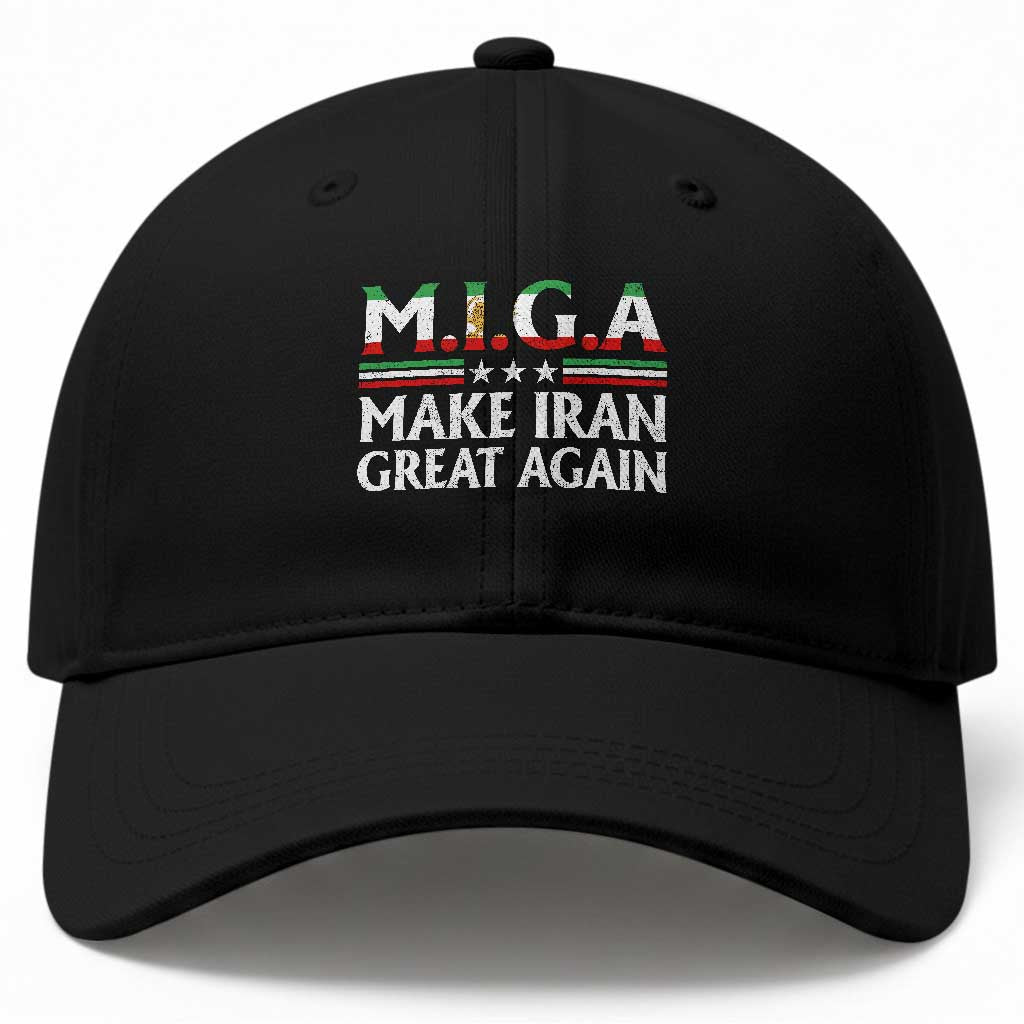 Make Iran Great Again Baseball Cap MIGA Emblem Of Iran Persian Lion Flag TS11 Print Your Wear