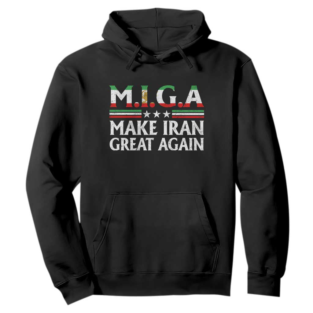 Make Iran Great Again Hoodie MIGA Emblem Of Iran Persian Lion Flag TS11 Black Print Your Wear