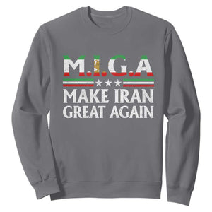 Make Iran Great Again Sweatshirt MIGA Emblem Of Iran Persian Lion Flag TS11 Charcoal Print Your Wear