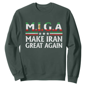 Make Iran Great Again Sweatshirt MIGA Emblem Of Iran Persian Lion Flag TS11 Dark Forest Green Print Your Wear