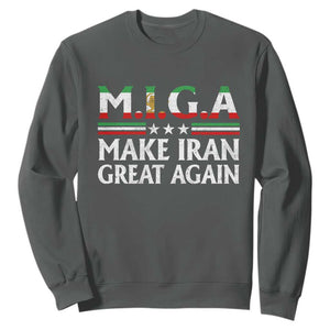 Make Iran Great Again Sweatshirt MIGA Emblem Of Iran Persian Lion Flag TS11 Dark Heather Print Your Wear