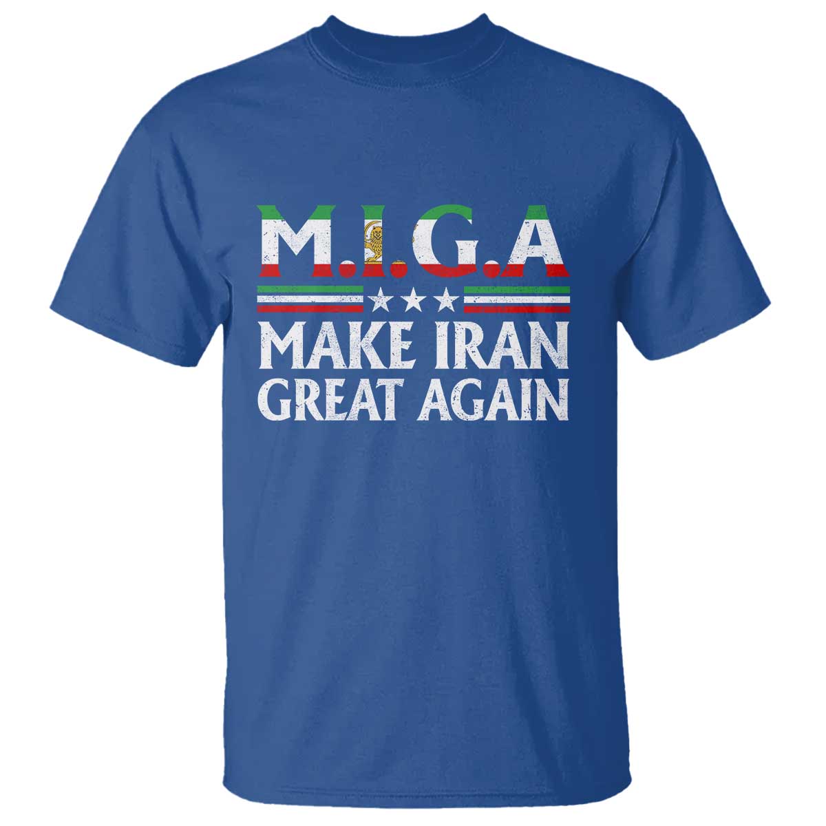 Make Iran Great Again T Shirt MIGA Emblem Of Iran Persian Lion Flag TS11 Royal Blue Print Your Wear