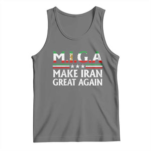 Make Iran Great Again Tank Top MIGA Emblem Of Iran Persian Lion Flag TS11 Black Heather Print Your Wear