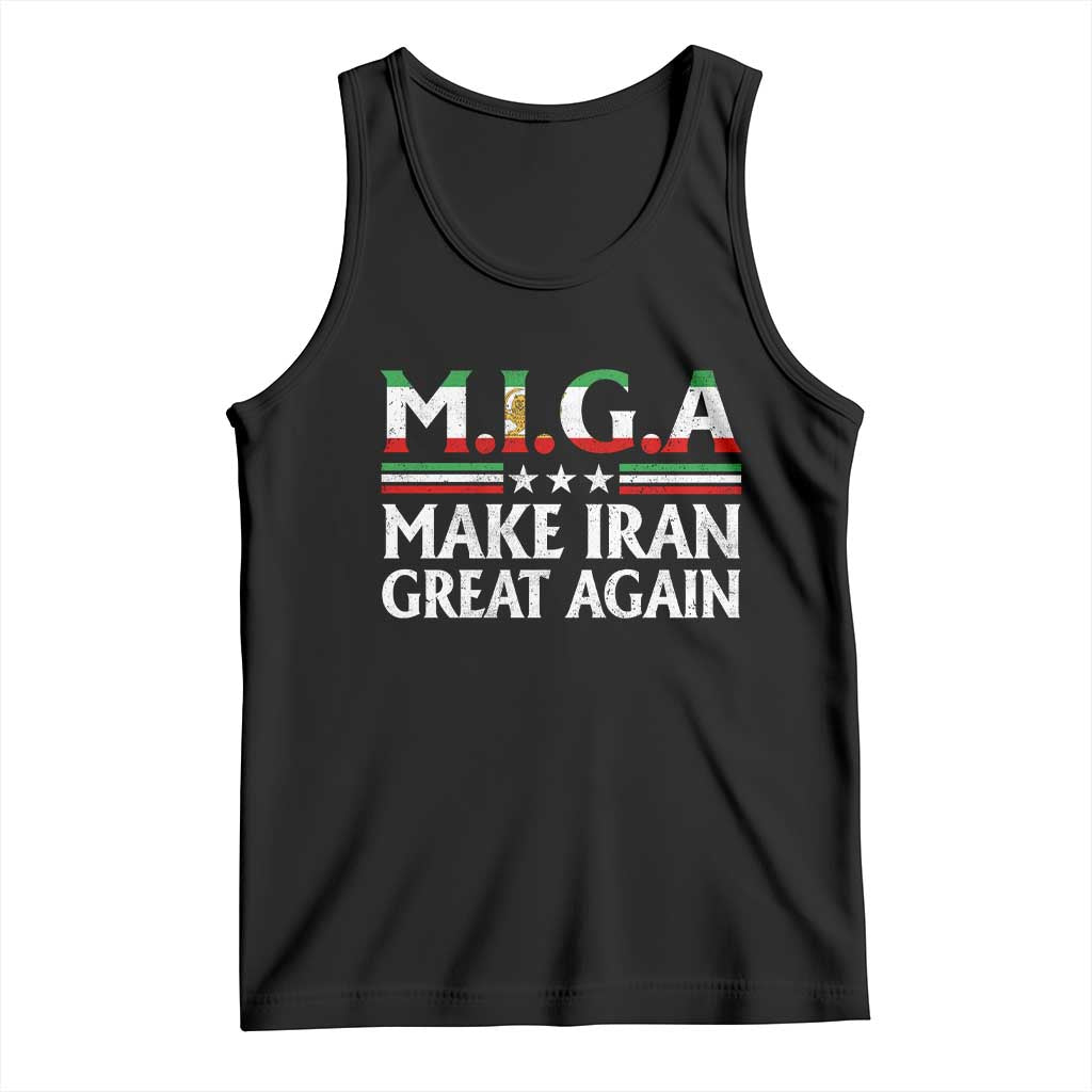 Make Iran Great Again Tank Top MIGA Emblem Of Iran Persian Lion Flag TS11 Black Print Your Wear