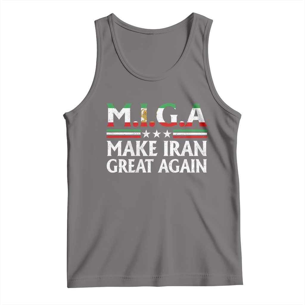 Make Iran Great Again Tank Top MIGA Emblem Of Iran Persian Lion Flag TS11 Deep Heather Print Your Wear