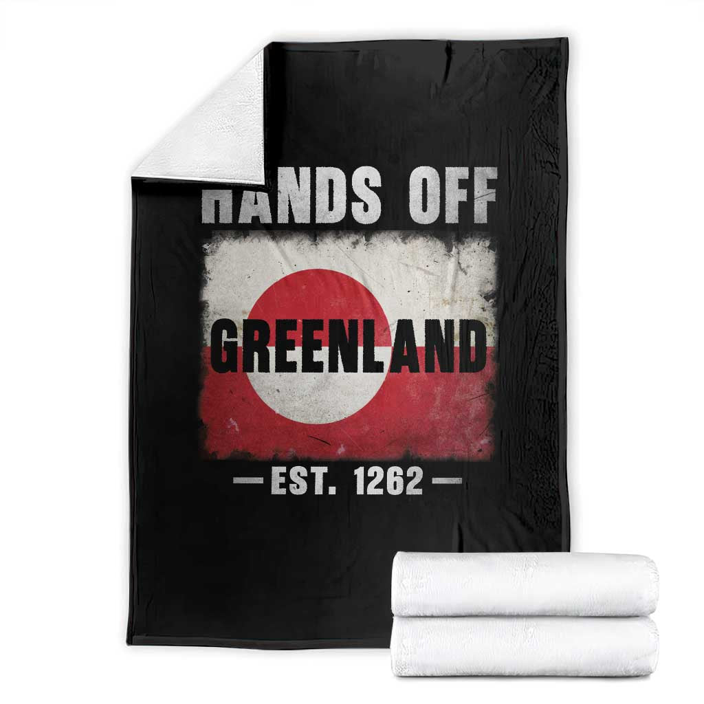 Hands Off Greenland Throw Blanket Greenland EST 1262 Political Protest TS11 Black Print Your Wear