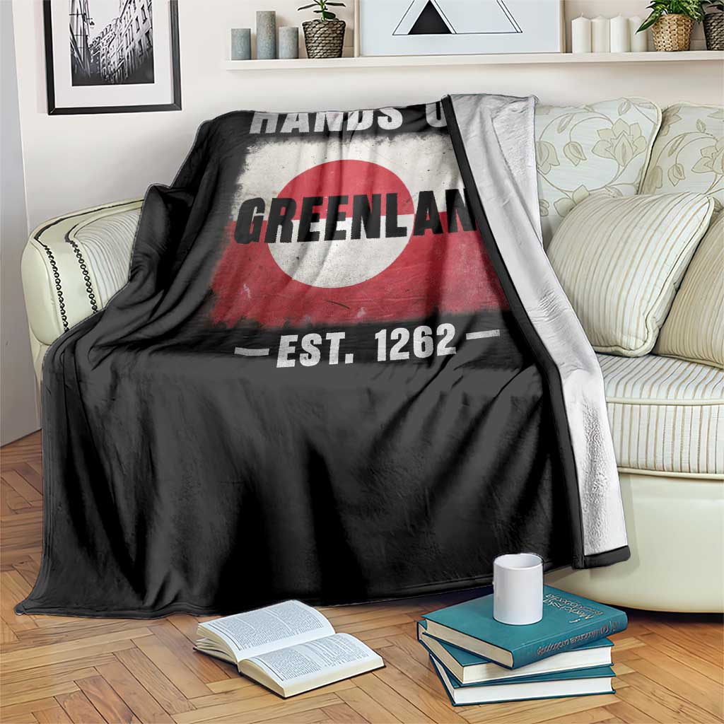 Hands Off Greenland Throw Blanket Greenland EST 1262 Political Protest TS11 Print Your Wear
