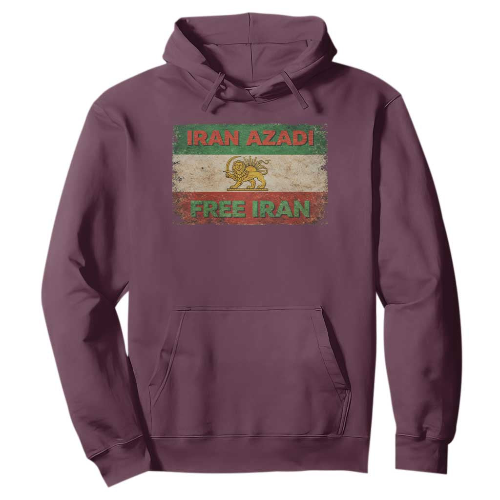 Iran Azadi Lion Sun Sword Flag Free Iran Revolution Hoodie TS11 Maroon Print Your Wear