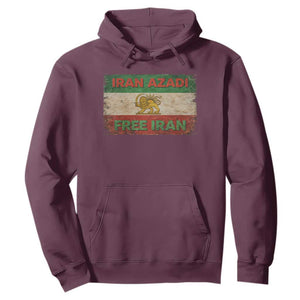 Iran Azadi Lion Sun Sword Flag Free Iran Revolution Hoodie TS11 Maroon Print Your Wear