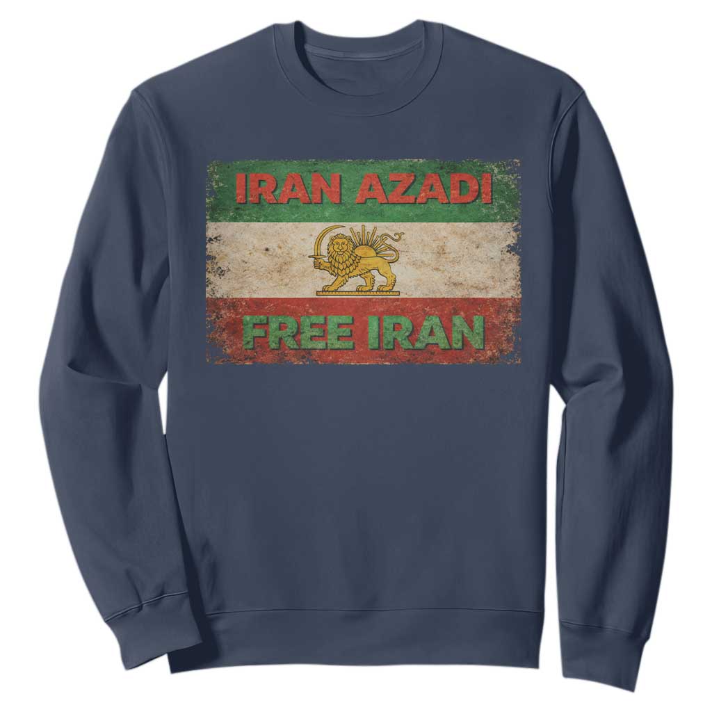 Iran Azadi Lion Sun Sword Flag Free Iran Revolution Sweatshirt TS11 Navy Print Your Wear