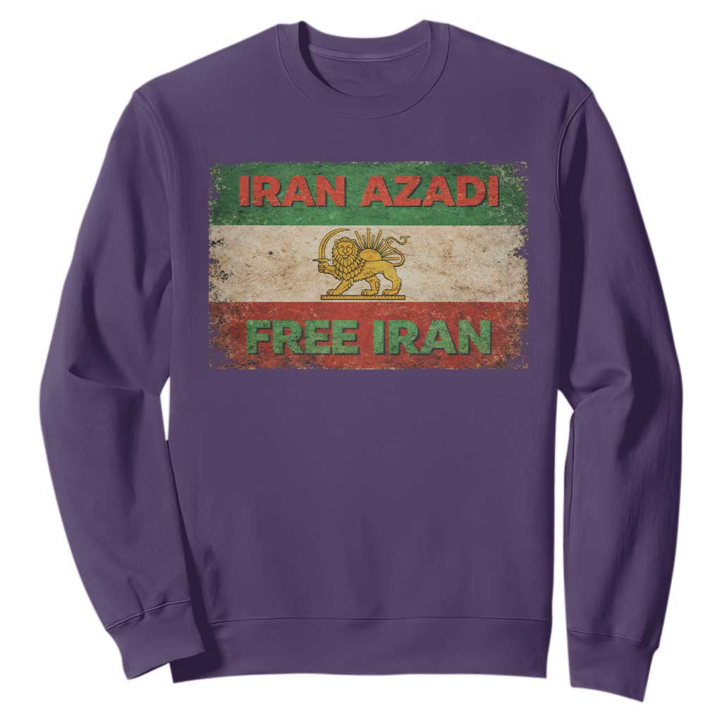 Iran Azadi Lion Sun Sword Flag Free Iran Revolution Sweatshirt TS11 Purple Print Your Wear
