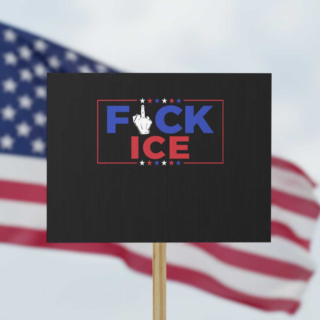 Funny Fck Ice Protest Sign Immigration Activist Anti Deportation Middle Finger Graphic TS11 Horizontal 18