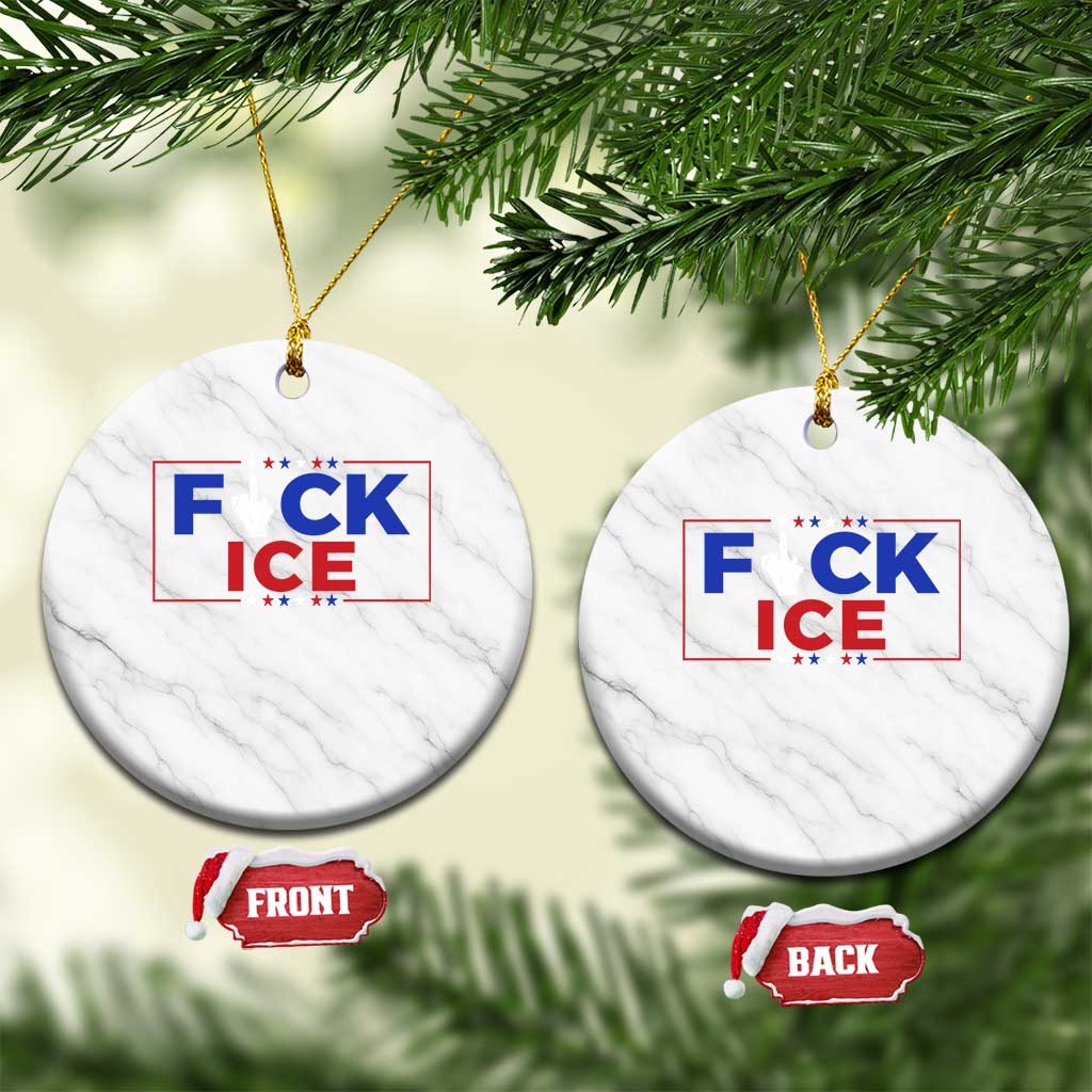 Funny Fck Ice Ceramic Ornament Immigration Activist Anti Deportation Middle Finger Graphic TS11 1pc White Marble Print Your Wear