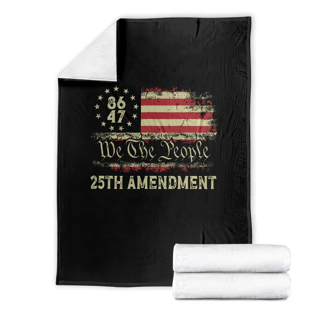 8647 Resist 25th Amendment Throw Blanket Vintage American Flag TS11 Black Print Your Wear