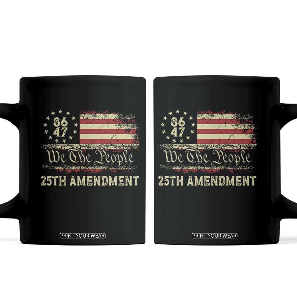 8647 Resist 25th Amendment Coffee Mug Vintage American Flag TS11 Black Print Your Wear