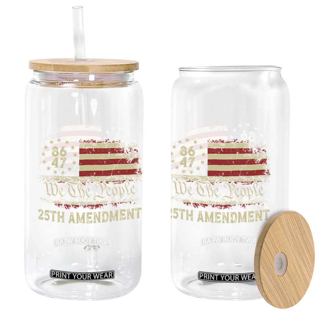 8647 Resist 25th Amendment Glass Can Vintage American Flag TS11 Print Your Wear
