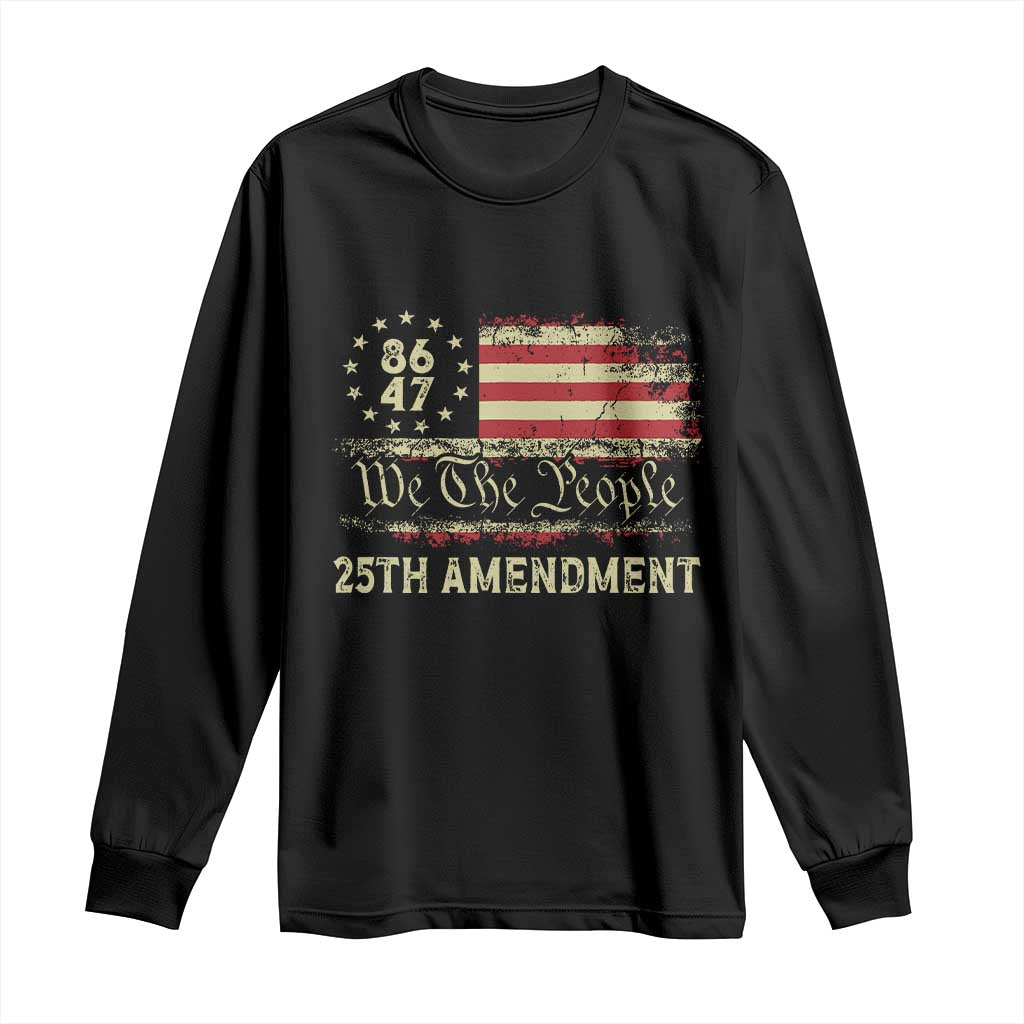 8647 Resist 25th Amendment Long Sleeve Shirt Vintage American Flag TS11 Black Print Your Wear