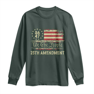 8647 Resist 25th Amendment Long Sleeve Shirt Vintage American Flag TS11 Dark Forest Green Print Your Wear