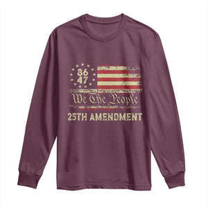 8647 Resist 25th Amendment Long Sleeve Shirt Vintage American Flag TS11 Maroon Print Your Wear
