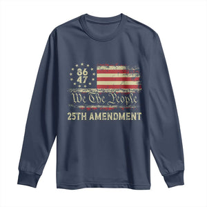 8647 Resist 25th Amendment Long Sleeve Shirt Vintage American Flag TS11 Navy Print Your Wear