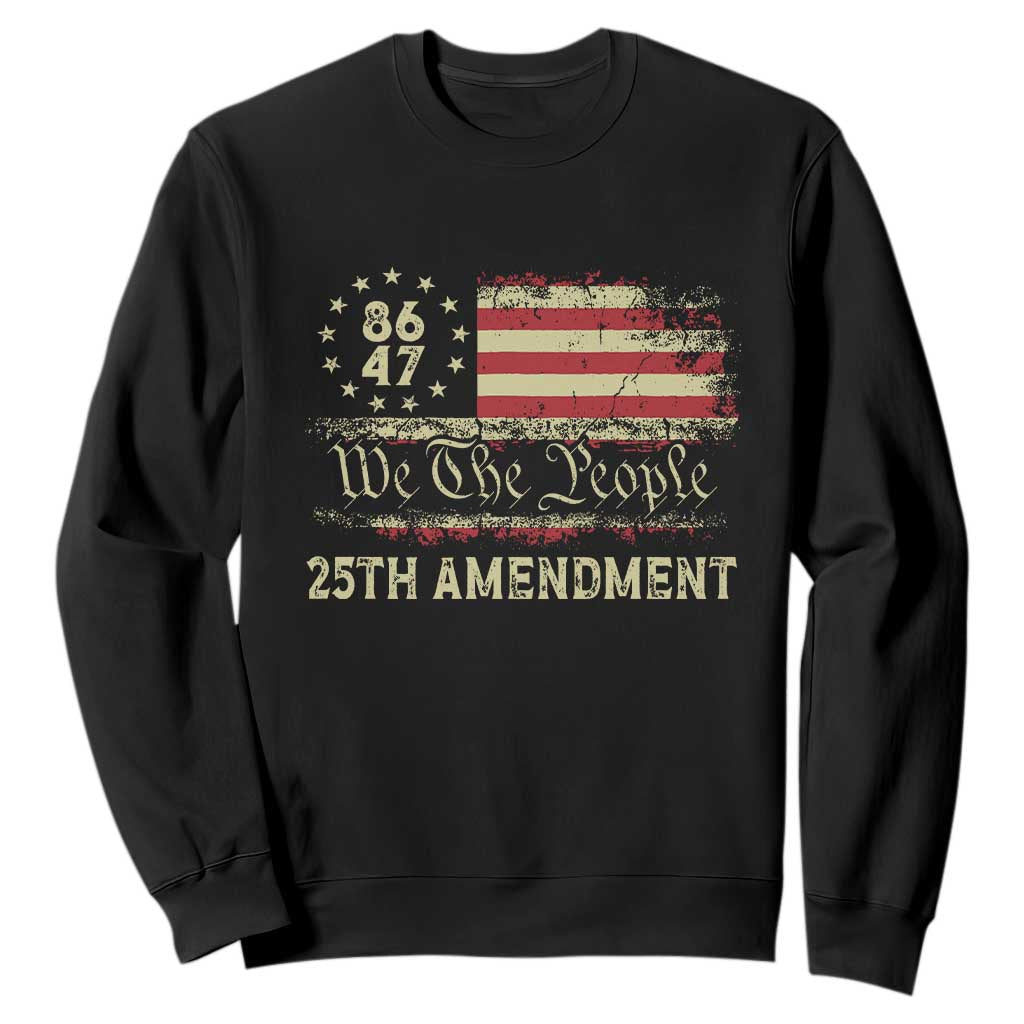 8647 Resist 25th Amendment Sweatshirt Vintage American Flag TS11 Black Print Your Wear