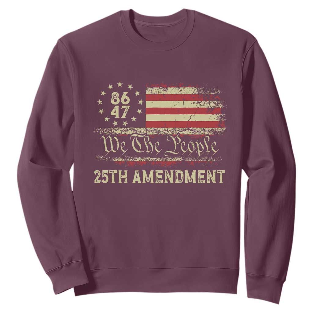 8647 Resist 25th Amendment Sweatshirt Vintage American Flag TS11 Maroon Print Your Wear