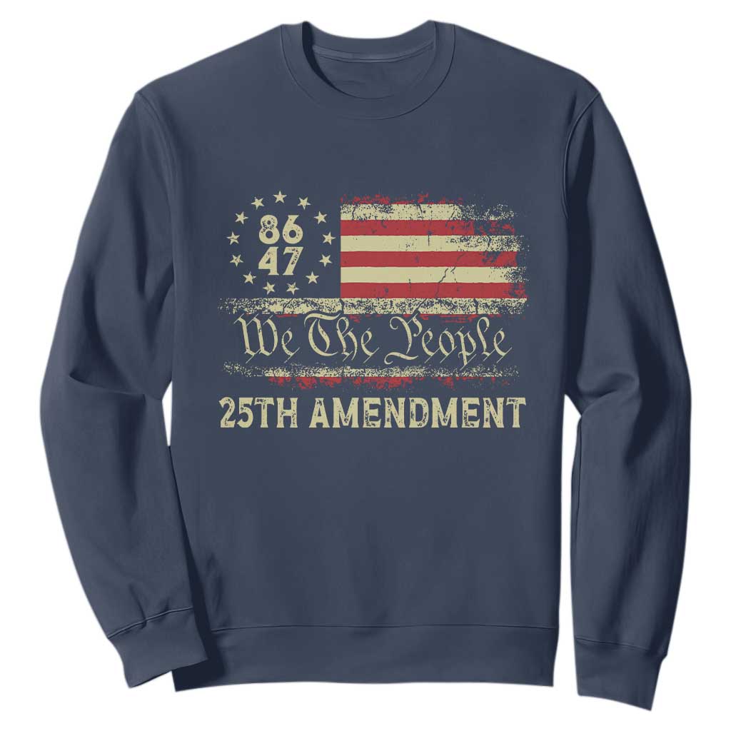 8647 Resist 25th Amendment Sweatshirt Vintage American Flag TS11 Navy Print Your Wear
