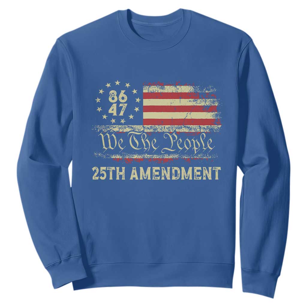 8647 Resist 25th Amendment Sweatshirt Vintage American Flag TS11 Royal Blue Print Your Wear