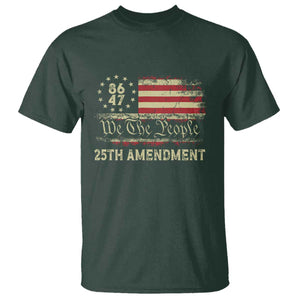 8647 Resist T Shirt - 25th Amendment Vintage American Flag Political Protest Tee TS11 Dark Forest Green Print Your Wear