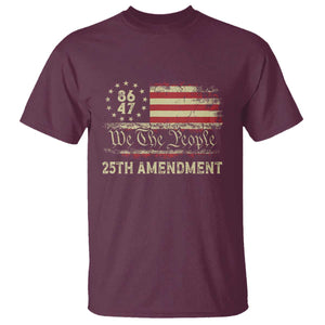 8647 Resist T Shirt - 25th Amendment Vintage American Flag Political Protest Tee TS11 Maroon Print Your Wear
