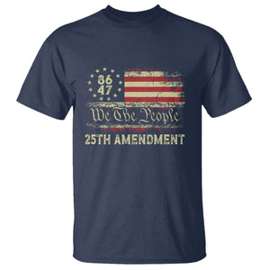 8647 Resist T Shirt - 25th Amendment Vintage American Flag Political Protest Tee TS11 Navy Print Your Wear