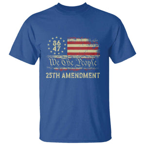 8647 Resist T Shirt - 25th Amendment Vintage American Flag Political Protest Tee TS11 Royal Blue Print Your Wear