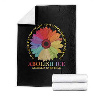 Abolish Ice Throw Blanket No More Deportation No More Discrimmination Kindness Over Fear TS11 Black Print Your Wear