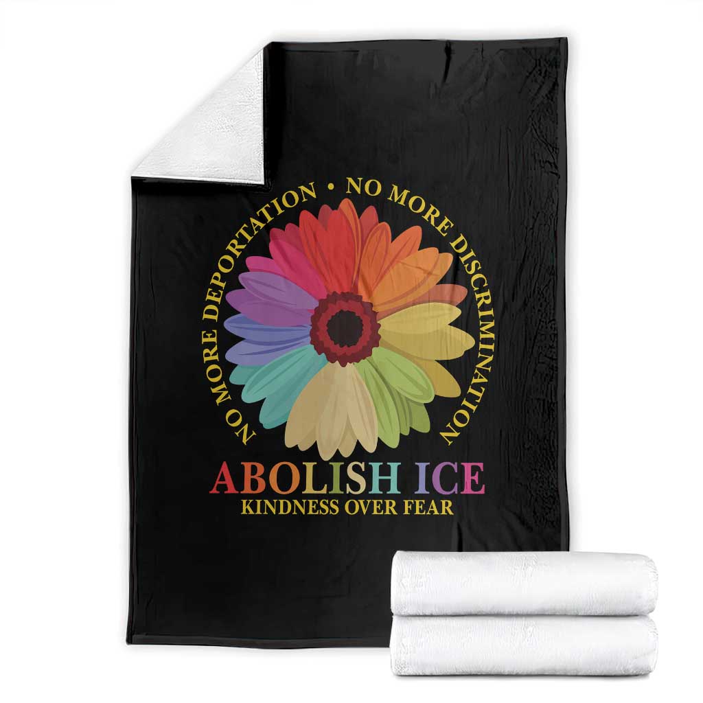 Abolish Ice Throw Blanket No More Deportation No More Discrimmination Kindness Over Fear TS11 Black Print Your Wear