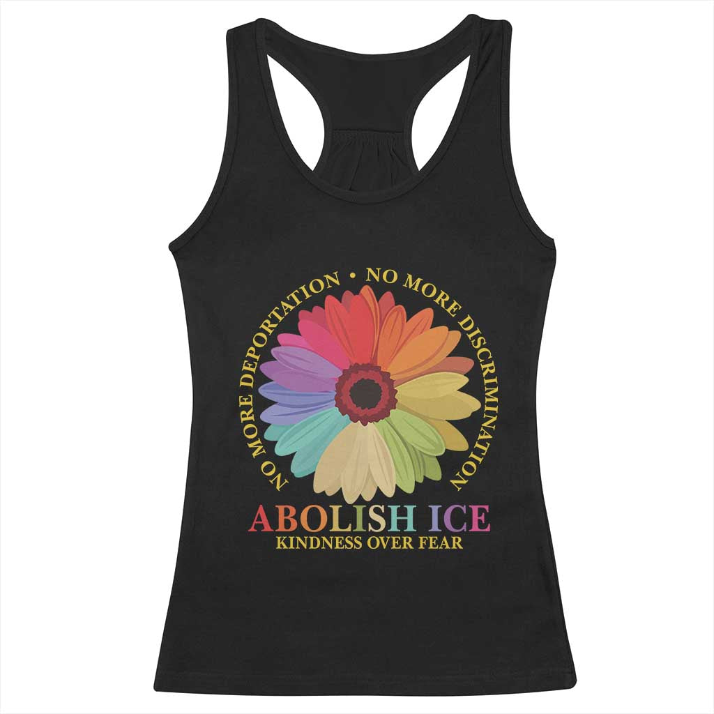 Abolish Ice Racerback Tank Top No More Deportation No More Discrimmination Kindness Over Fear TS11 Black Print Your Wear