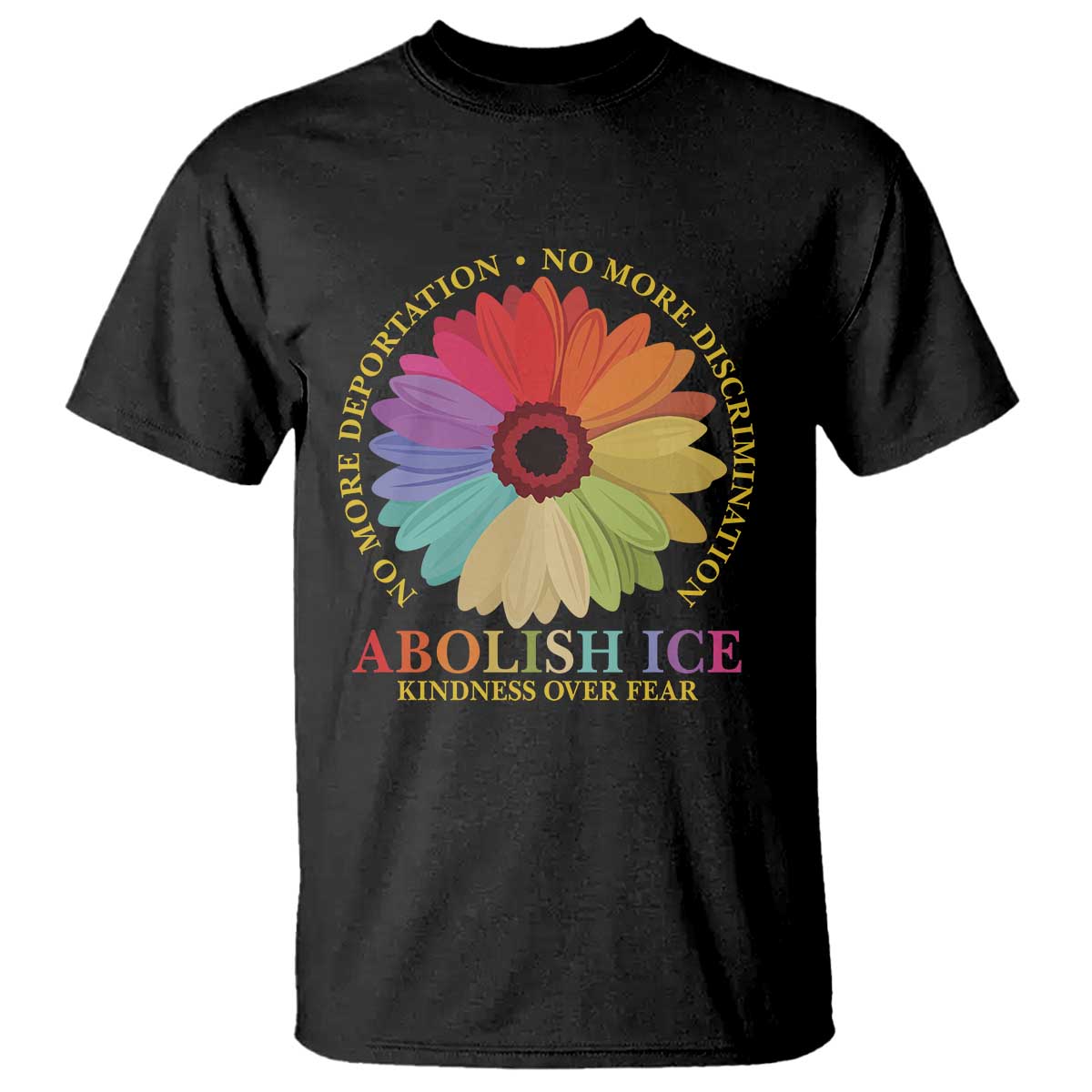 Abolish Ice T Shirt No More Deportation No More Discrimmination Kindness Over Fear TS11 Black Print Your Wear