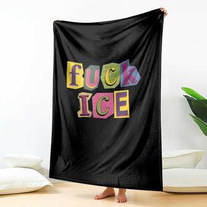 Fck Ice Throw Blanket Immigration Activist Magazine Cutout Paper Graphic TS11 Print Your Wear