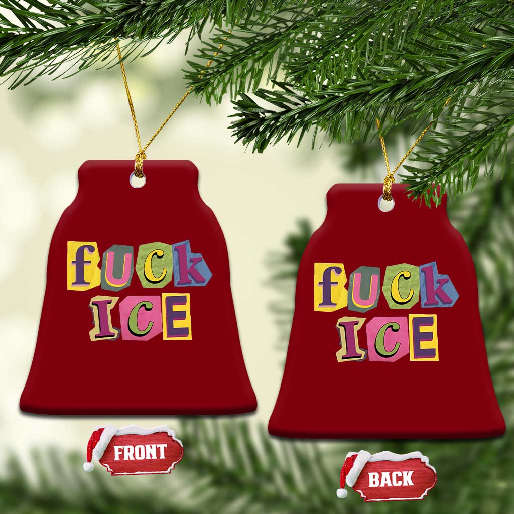 Fck Ice Ceramic Ornament Immigration Activist Magazine Cutout Paper Graphic TS11 Print Your Wear
