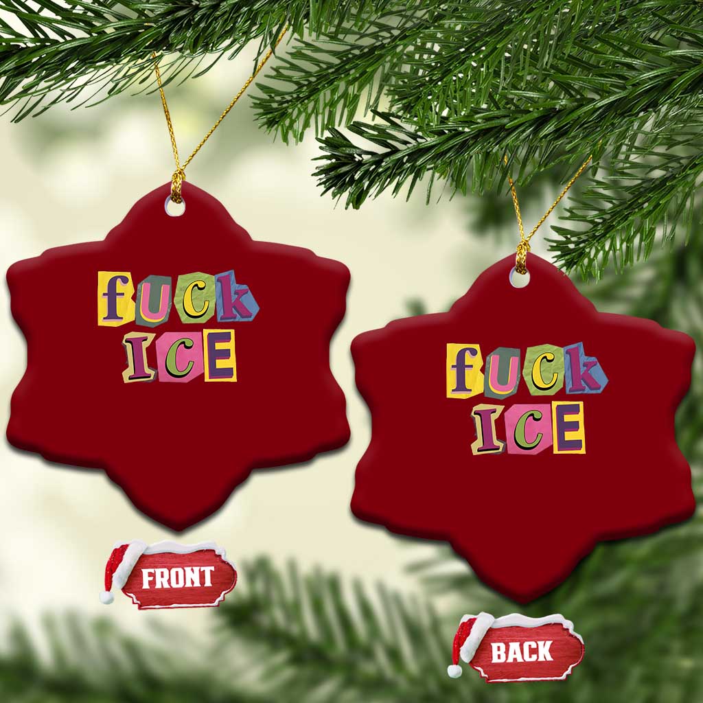 Fck Ice Ceramic Ornament Immigration Activist Magazine Cutout Paper Graphic TS11 Print Your Wear