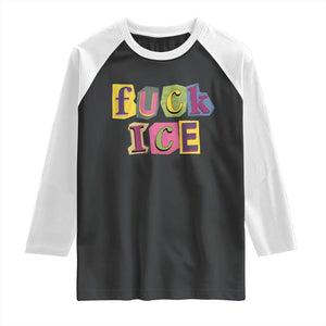 Fck Ice Raglan Shirt Immigration Activist Magazine Cutout Paper Graphic TS11 Black White Print Your Wear