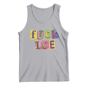 Fck Ice Tank Top Immigration Activist Magazine Cutout Paper Graphic TS11 Athletic Heather Print Your Wear