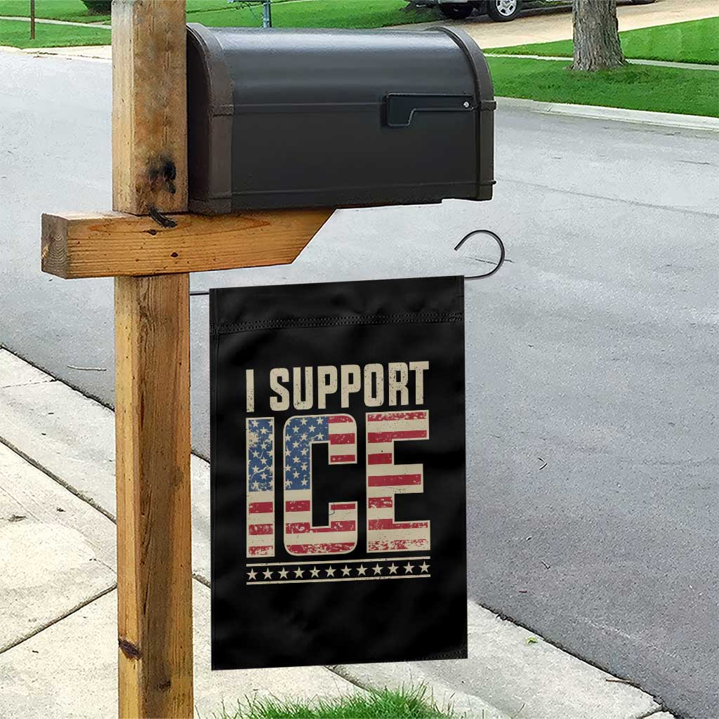 I Support ICE Garden Flag Immigration Officers Vintage American Flag TS11 Print Your Wear