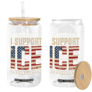 I Support ICE Glass Can Immigration Officers Vintage American Flag TS11 Print Your Wear